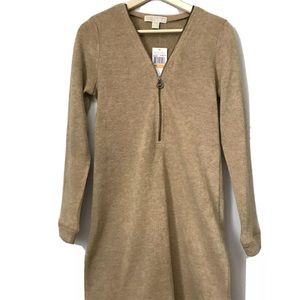 Michael Kors Zip Front Logo Sweater Dress